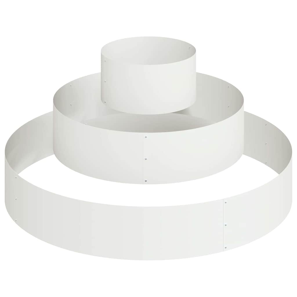 vidaXL Γλάστρα Κήπου Λευκό 120 x 120 x 20 εκ. Ψυχρής έλασης χάλυβας - Image 2