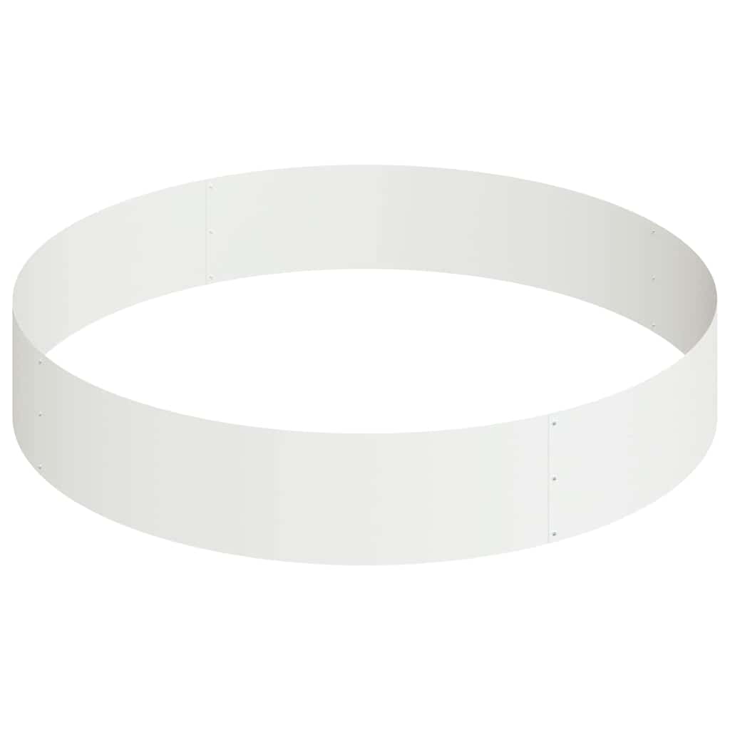 vidaXL Γλάστρα Κήπου Λευκό 120 x 120 x 20 εκ. Ψυχρής έλασης χάλυβας - Image 5