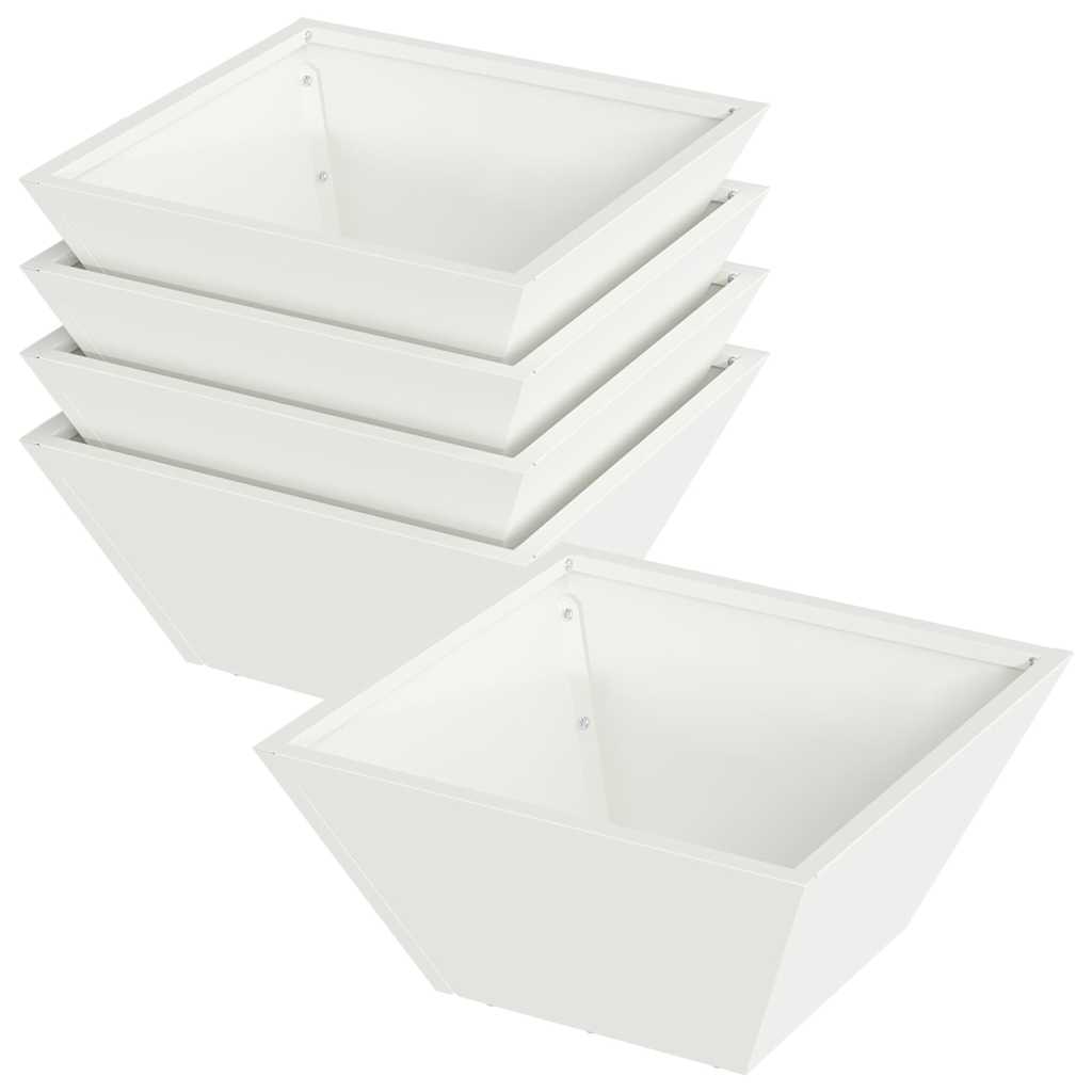 vidaXL Γλάστρα Κήπου 5 τμχ. Λευκό 35 x 35 x 15 εκ. - Image 2