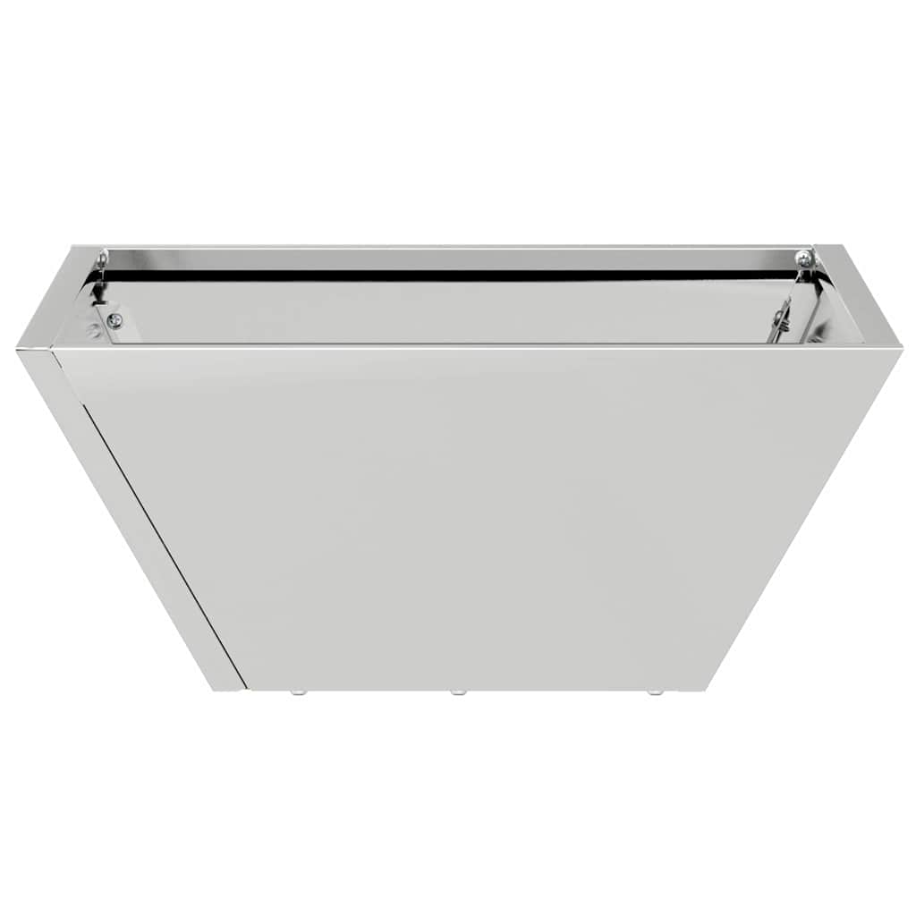 vidaXL Γλάστρα Κήπου Ασημί 35 x 35 x 15 εκ. Γαλβανισμένος Χάλυβας - Image 5