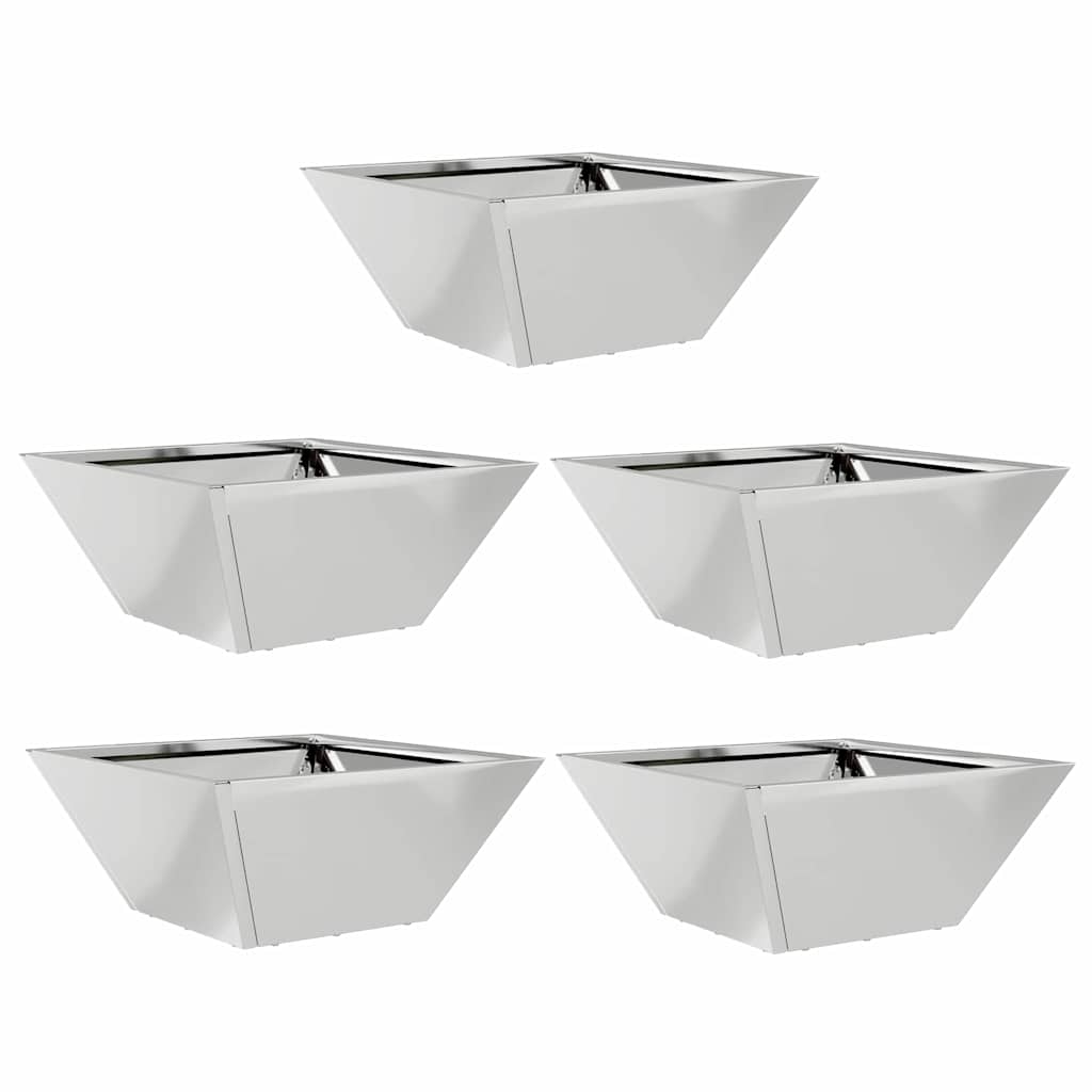 vidaXL Γλάστρα Κήπου 5 τμχ. Ασημί 35 x 35 x 15 εκ. - Image 2