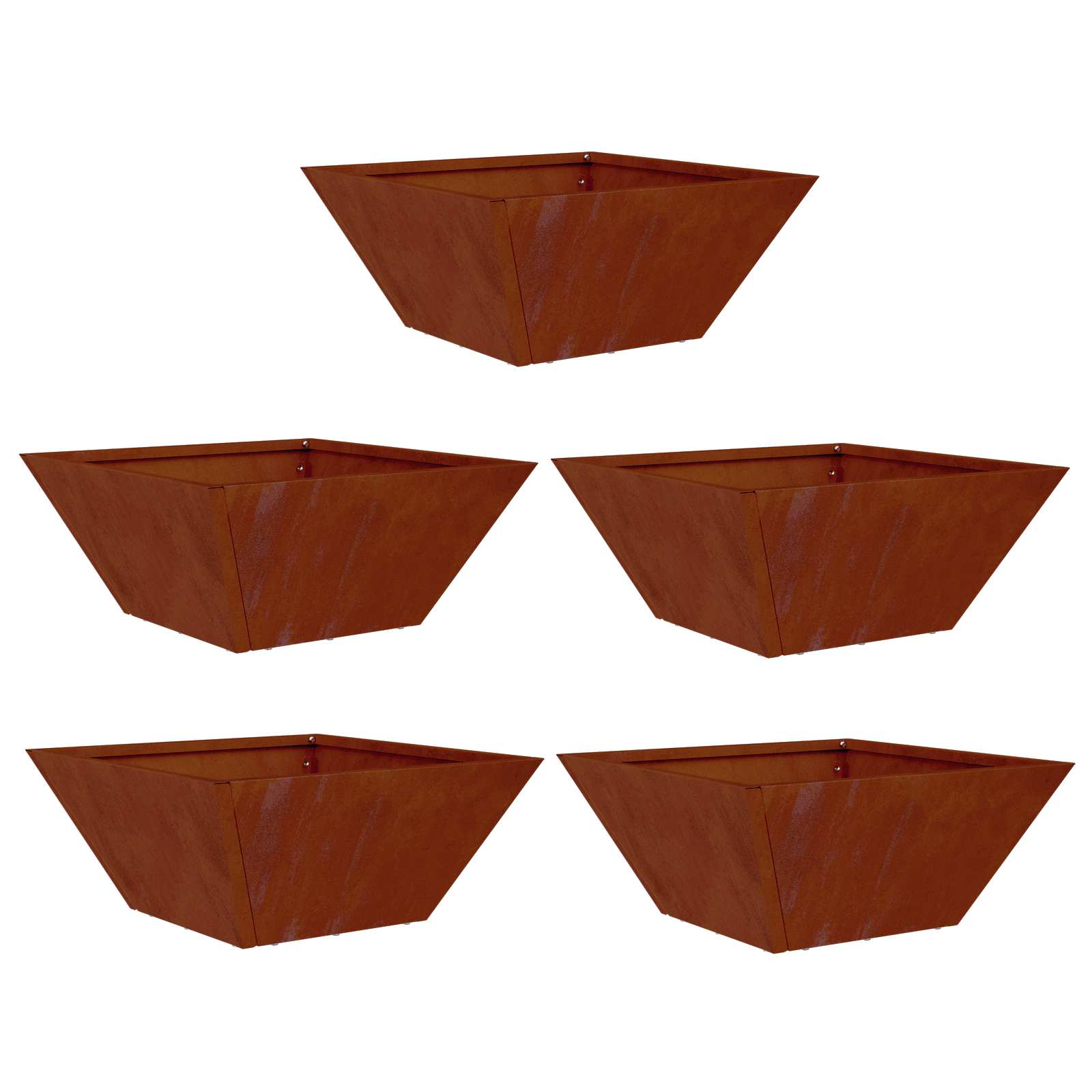 vidaXL Γλάστρα Κήπου 5 τμχ. Σκ rusty 35 x 35 x 15 εκ. - Image 2