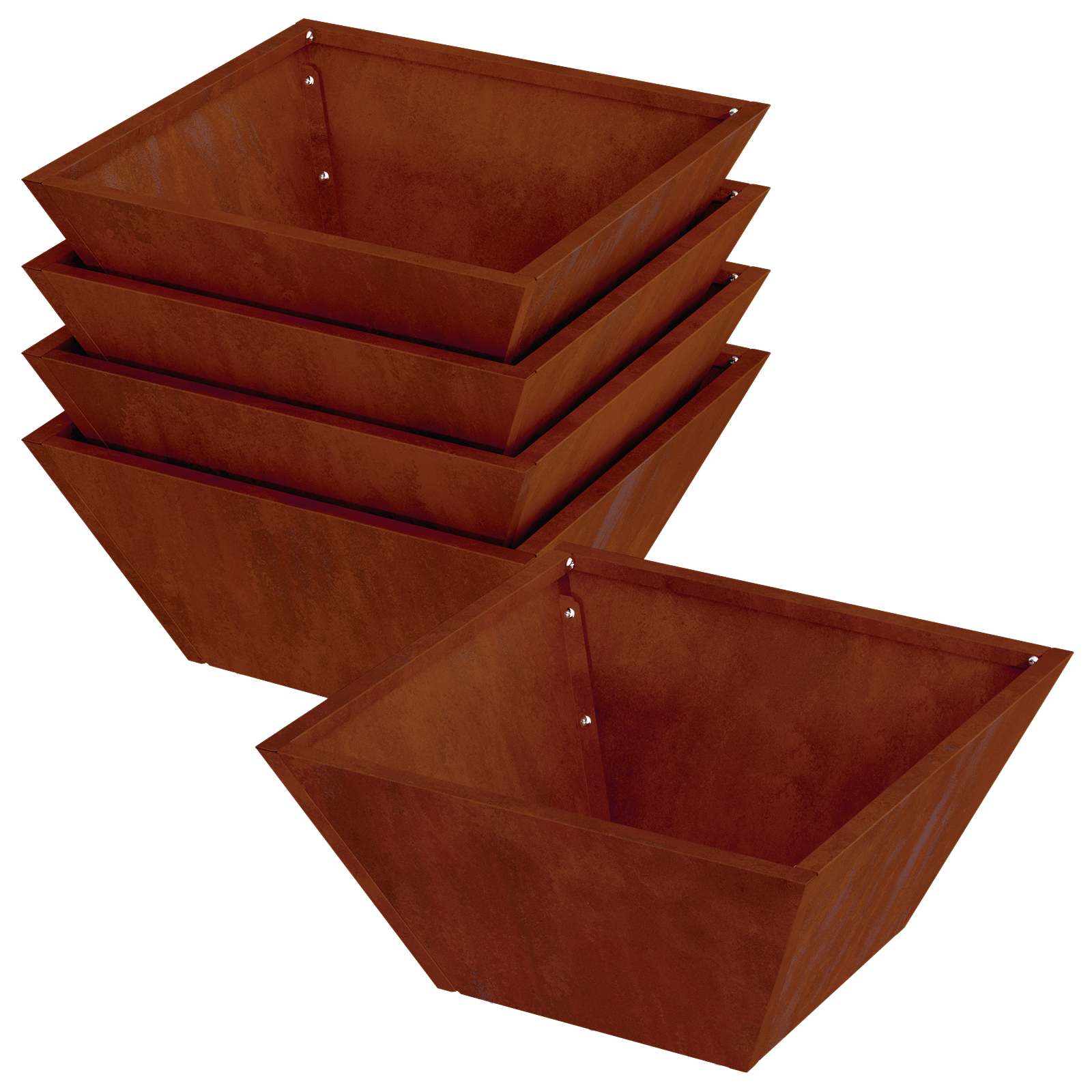 vidaXL Γλάστρα Κήπου 5 τμχ. Σκ rusty 35 x 35 x 15 εκ. - Image 5