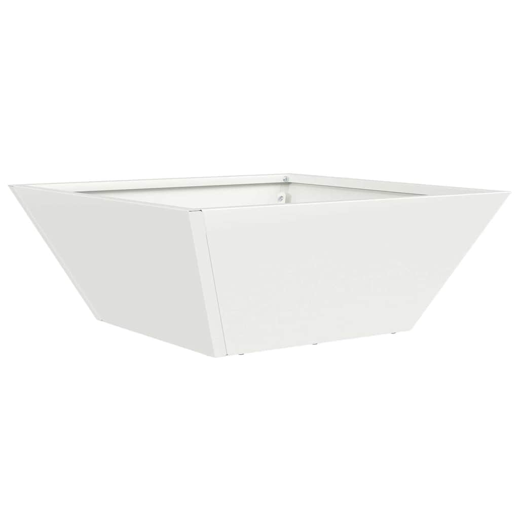 vidaXL Γλάστρα Κήπου Λευκό 40 x 40 x 15 cm Ψυχρής έλασης χάλυβας - Image 2