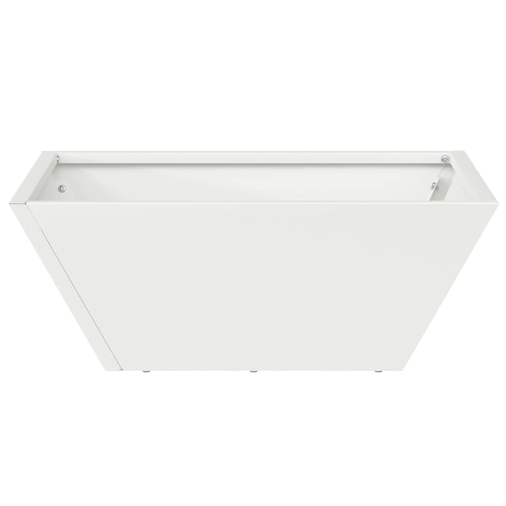 vidaXL Γλάστρα Κήπου Λευκό 40 x 40 x 15 cm Ψυχρής έλασης χάλυβας - Image 5