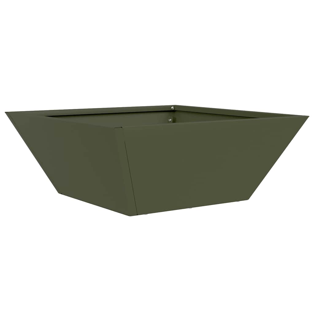 vidaXL Γλάστρα Κήπου 5 τμχ. Λαδί 40 x 40 x 15 cm Ψυχρής έλασης χάλυβας - Image 5