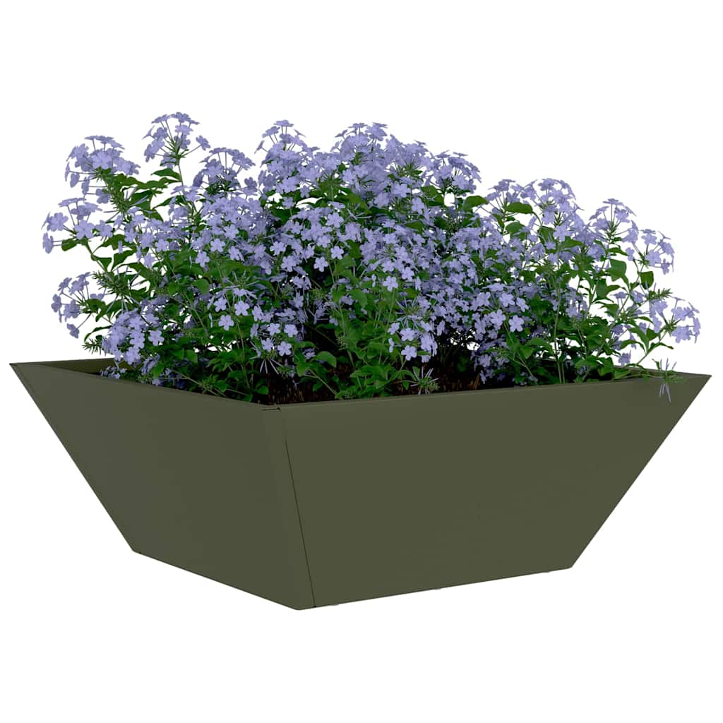 vidaXL Γλάστρα Κήπου 5 τμχ. Λαδί 40 x 40 x 15 cm Ψυχρής έλασης χάλυβας - Image 3