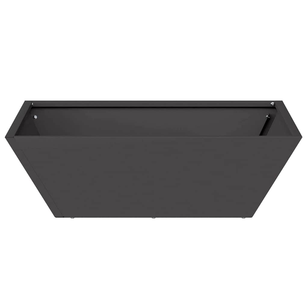 vidaXL Γλάστρα Κήπου Μαύρο 50 x 50 x 15 cm Ψυχρής έλασης χάλυβας - Image 5