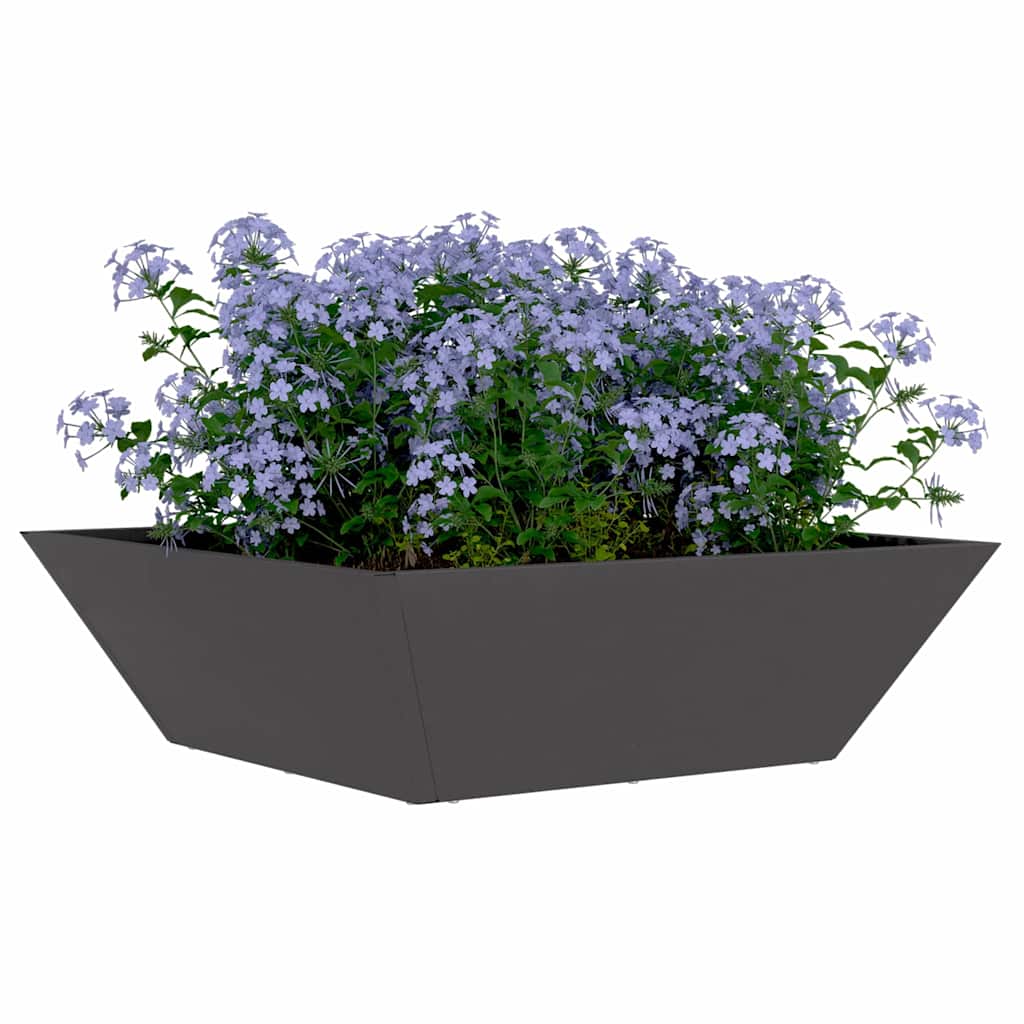 vidaXL Γλάστρα Κήπου Μαύρο 50 x 50 x 15 cm Ψυχρής έλασης χάλυβας - Image 3