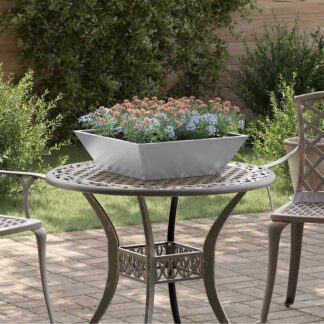 vidaXL Γλάστρα Κήπου Ασημί 50 x 50 x 15 cm Γαλβανισμένος Χάλυβας