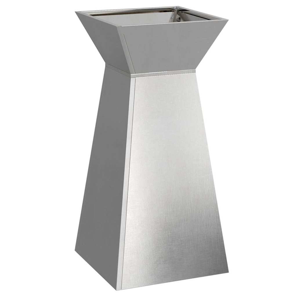 vidaXL Γλάστρα Πυλώνας 2 τμχ. Ασημί 35 x 35 x 73 εκ. Ανοξείδωτο Ατσάλι - Image 5