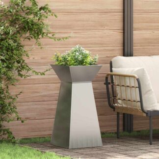 vidaXL Γλάστρα Πυλώνας Ασημί 35 x 35 x 73 εκ. Γαλβανισμένος Χάλυβας
