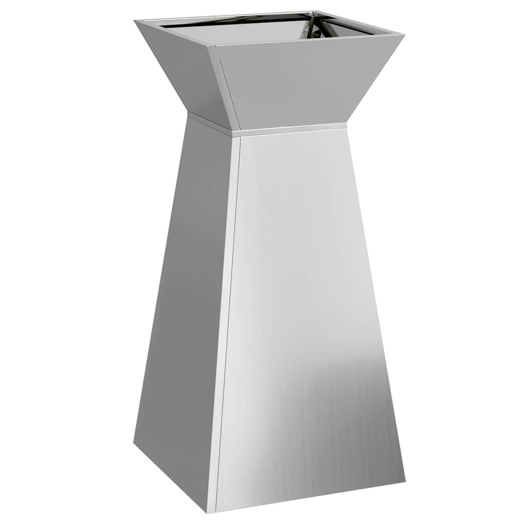 vidaXL Γλάστρα Πυλώνας 2 τμχ. Ασημί 35 x 35 x 73 εκ. - Image 5