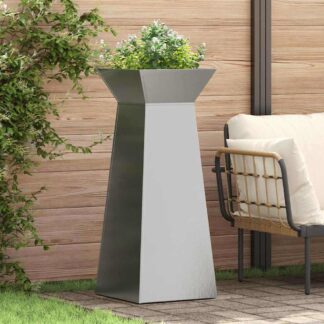 vidaXL Γλάστρα Πυλώνας 2 τμχ. Ασημί 40 x 40 x 100 cm Ανοξείδωτο Ατσάλι