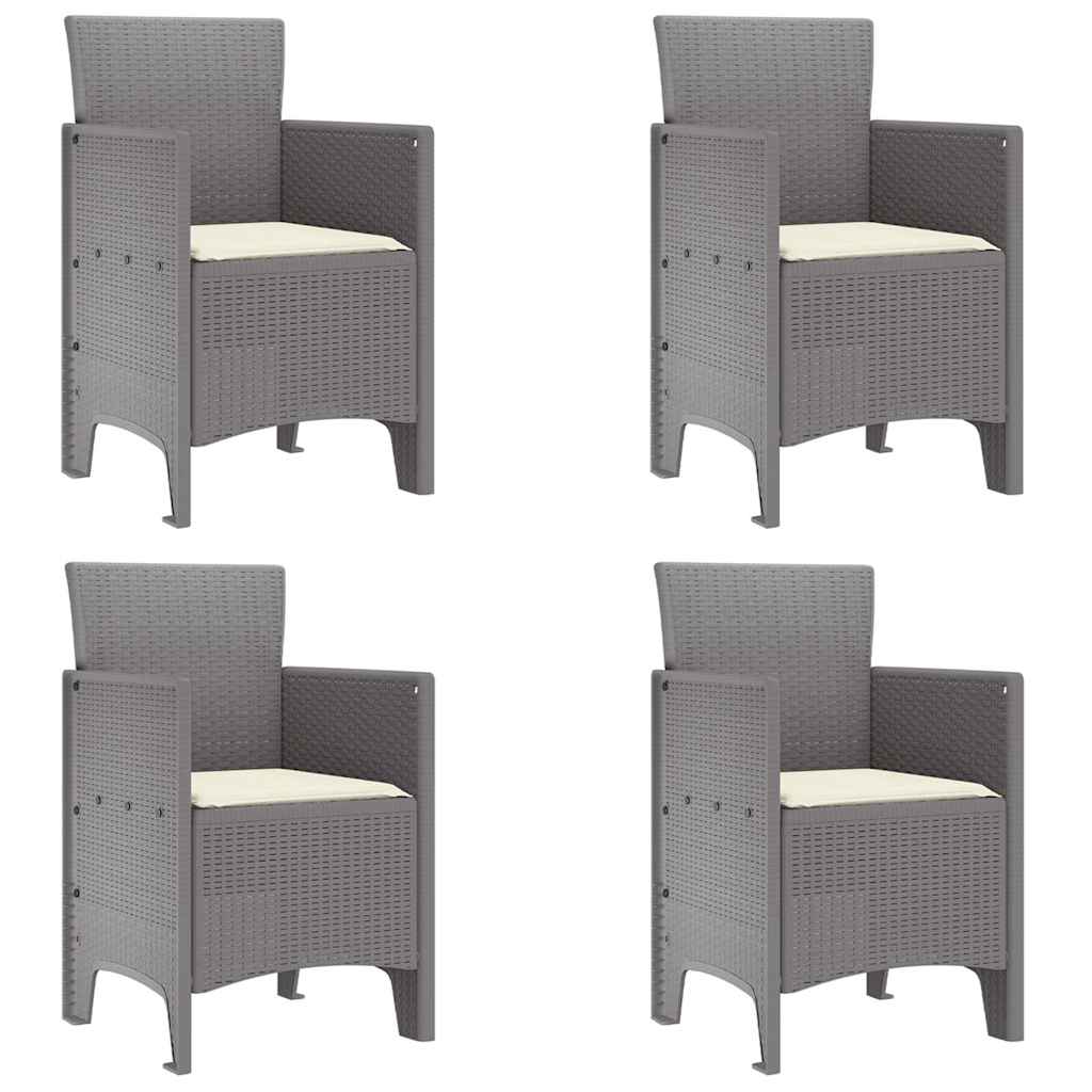 vidaXL Σέτ φαγητού για κήπο 5 τμχ. Ανοιχτό γκρι Rattan Polt - Image 5