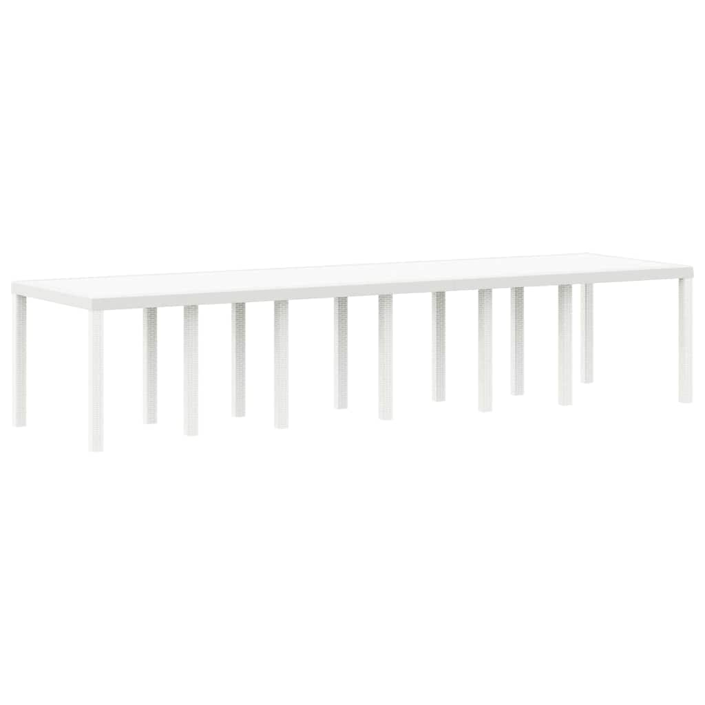 vidaXL Σέτ φαγητού για κήπο 13 τμχ. Λευκό Rattan Polt - Image 4