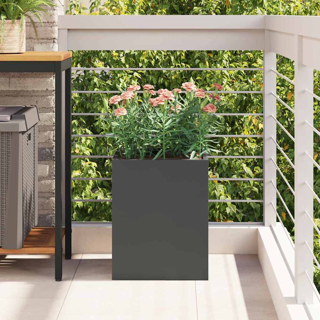 vidaXL Γλάστρα Κήπου Μαύρο 32 x 32 x 40 εκ. Ψυχρής έλασης χάλυβας - Image 4
