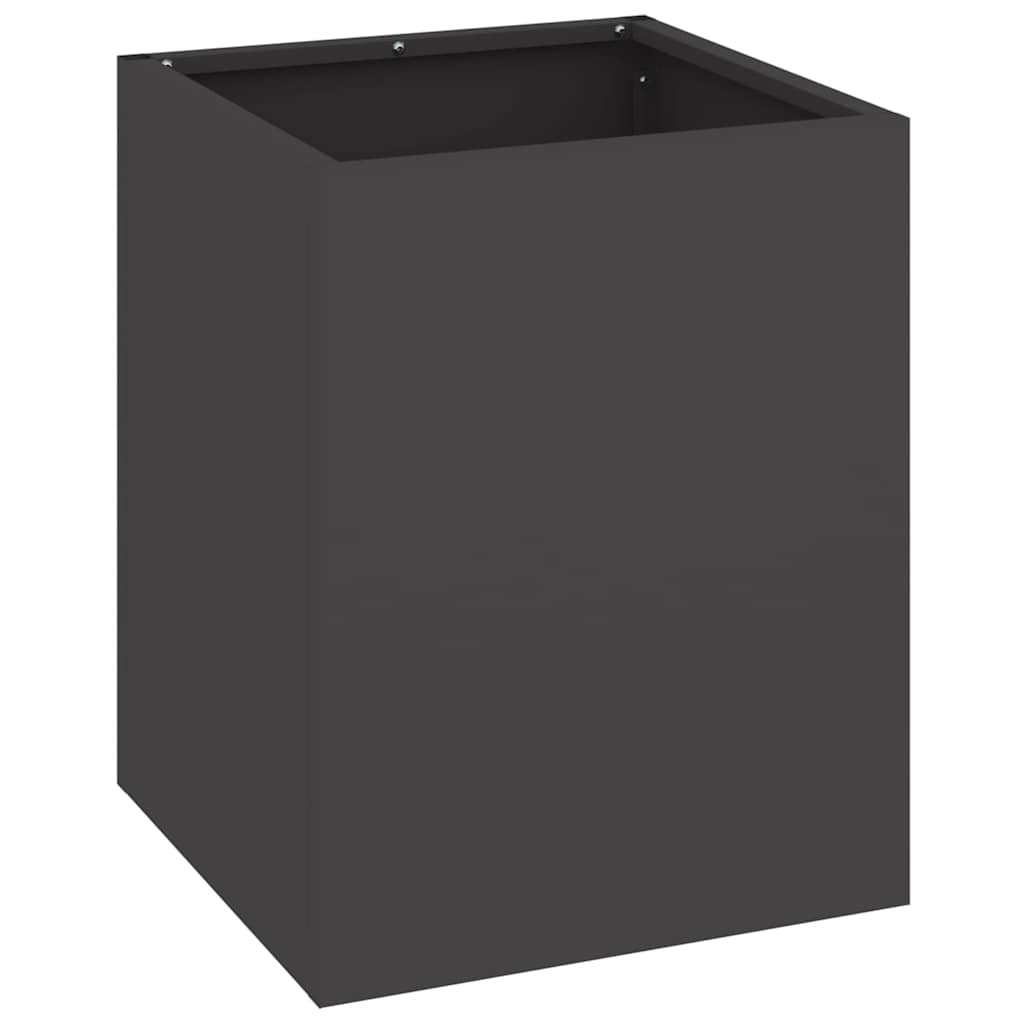 vidaXL Γλάστρα Κήπου Μαύρο 32 x 32 x 40 εκ. Ψυχρής έλασης χάλυβας - Image 2