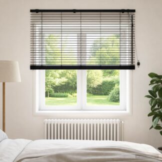 vidaXL Βενετσιάνικη Σκίαση Μαύρο 130 x 160 εκ 35 mm