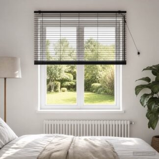 vidaXL Βενετσιάνικη Σκίαση Μαύρο 150 x 160 cm 35 mm