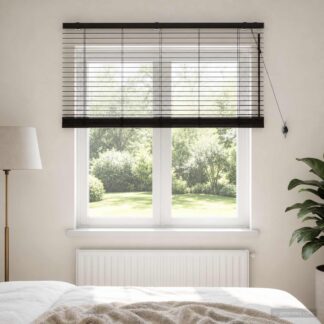 vidaXL Βενετσιάνικη Σκίαση Σκούρο Καφέ 125 x 130 εκ 35 mm