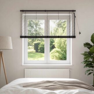 vidaXL Βενετσιάνικη Σκίαση Σκούρο Καφέ 145 x 160 εκ. 35 mm
