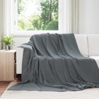 vidaXL Ριχτάρι Σκούρο Γκρι 240 x 270 εκ. 1.69 kg Μαλλί