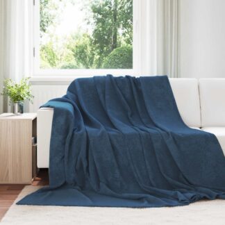 vidaXL Ριχτάρι Σκούρο μπλε 220 x 240 cm 1.37 kg Μαλλί
