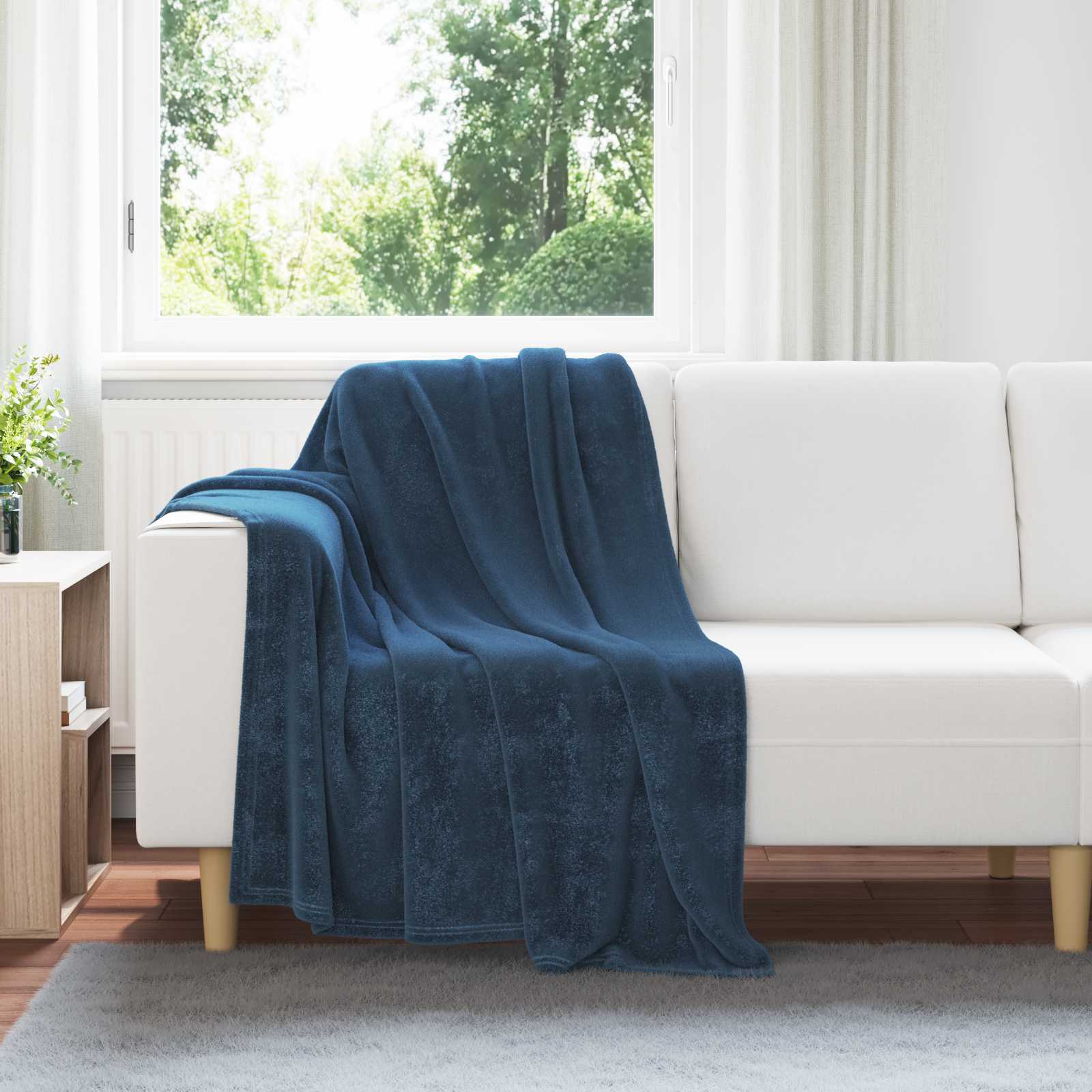 vidaXL Ριχτάρια 6 τμχ. Σκούρο μπλε 130 x 150 cm 3.04 kg Μαλλί
