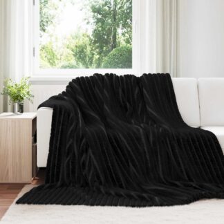 vidaXL Ριχτάρι Μαύρο 240 x 220 cm 1.36 kg Μαλλί