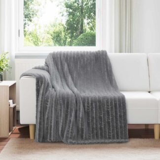 vidaXL Ριχτάρια 6 τμχ. Σκούρο Γκρι 200 x 150 cm 4.75 kg Μαλλί