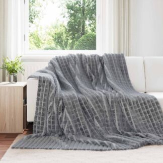 vidaXL Κουβέρτα Σκούρο Γκρι 270 x 240 cm 1.66 kg Μαλλί