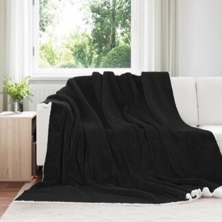 vidaXL Ριχτάρι Μαύρο 220 x 240 cm 2.67 kg Μαλλί