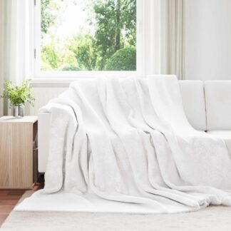 vidaXL Ριχτάρι Λευκό 240 x 270 εκ. 3.17 kg Μαλλί