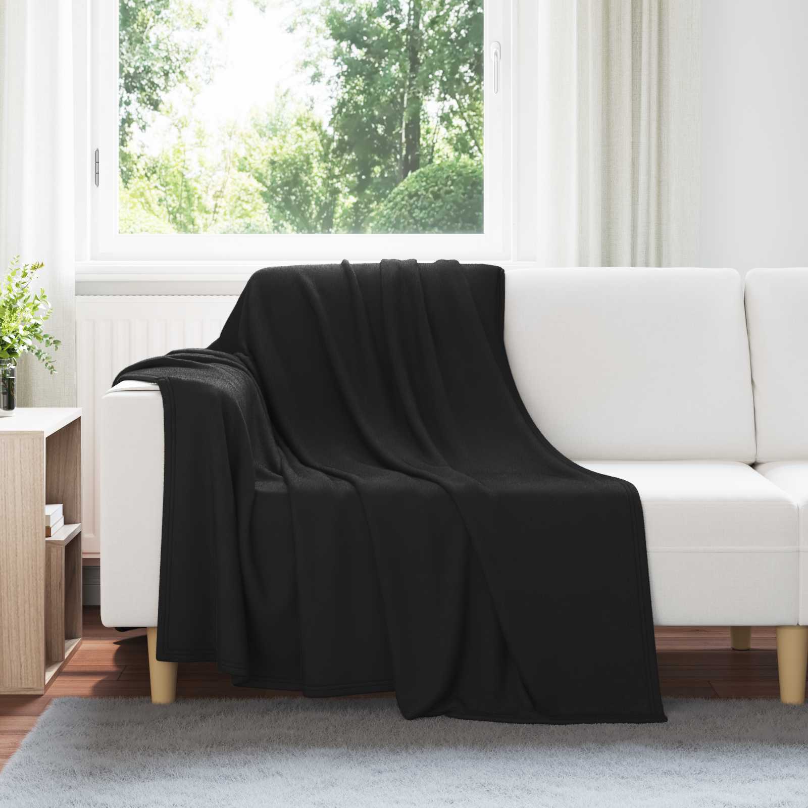 vidaXL Ριχτάρια 6 τμχ. Μαύρο 200 x 150 cm 2.61 kg Μαλλί