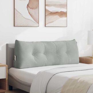 vidaXL Μαξιλάρι Πλάτης Ανοιχτό γκρι 120 x 24 x 50 εκ Βελούδο