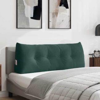 vidaXL Μαξιλάρι Πλάτης Σκούρο Πράσινο 120 x 24 x 50 εκ Βελούδο