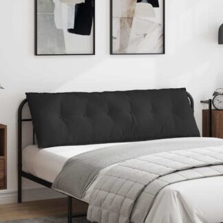 vidaXL Μαξιλάρι Πλάτης Μαύρο 160 x 50 cm Ύφασμα Μικροΐνας