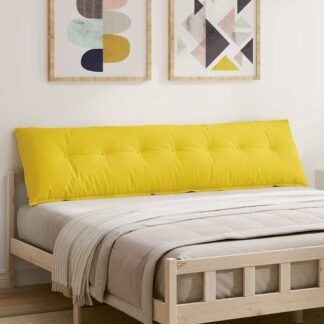 vidaXL Μαξιλάρι Πλάτης Απαλό Κίτρινο 200 x 19 x 50 cm ύφασμα