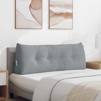 vidaXL Μαξιλάρι Πλάτης Ανοιχτό γκρι 120 x 24 x 50 εκ ύφασμα