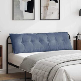 vidaXL Μαξιλάρι Πλάτης Μπλε 160 x 50 cm Υφασμάτινο Κορντουρά