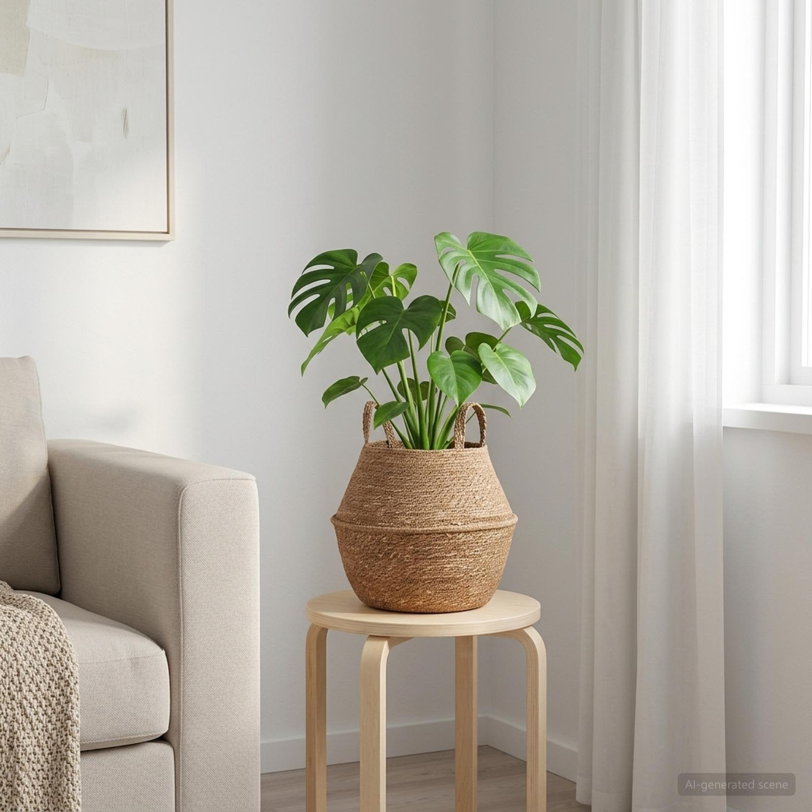 vidaXL Γλάστρα με Χερούλια Φυσικό Ø 22 x 20 cm 100% Θαλασσόχορτο