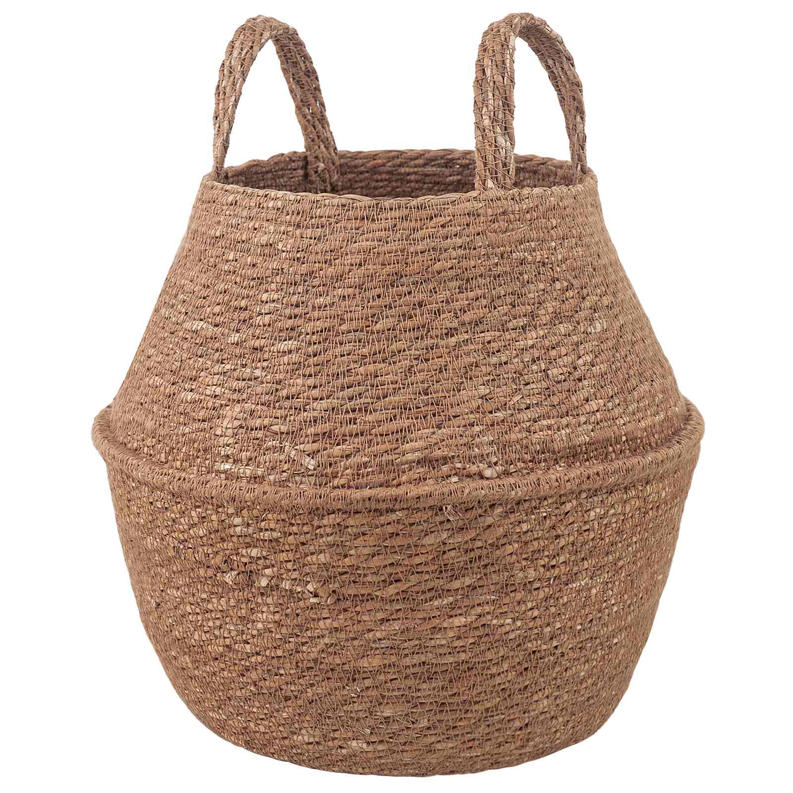 vidaXL Γλάστρα με Χερούλια Φυσικό Ø 22 x 20 cm 100% Θαλασσόχορτο - Image 2