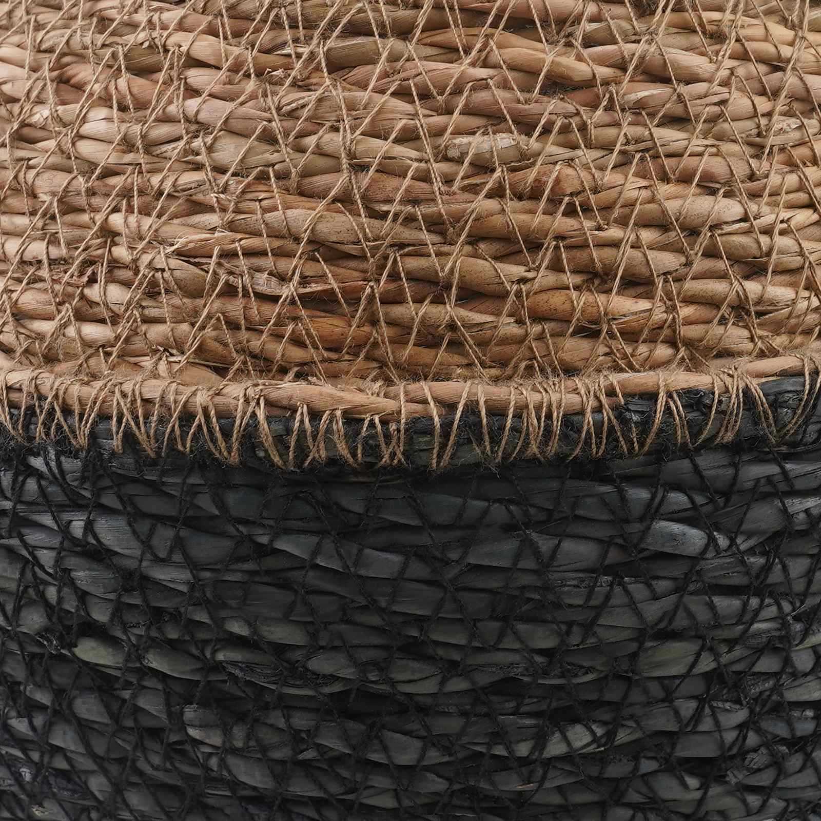 vidaXL Γλάστρα με Χερούλια Μαύρο Ø 22 x 20 cm 100% Θαλασσόχορτο - Image 5