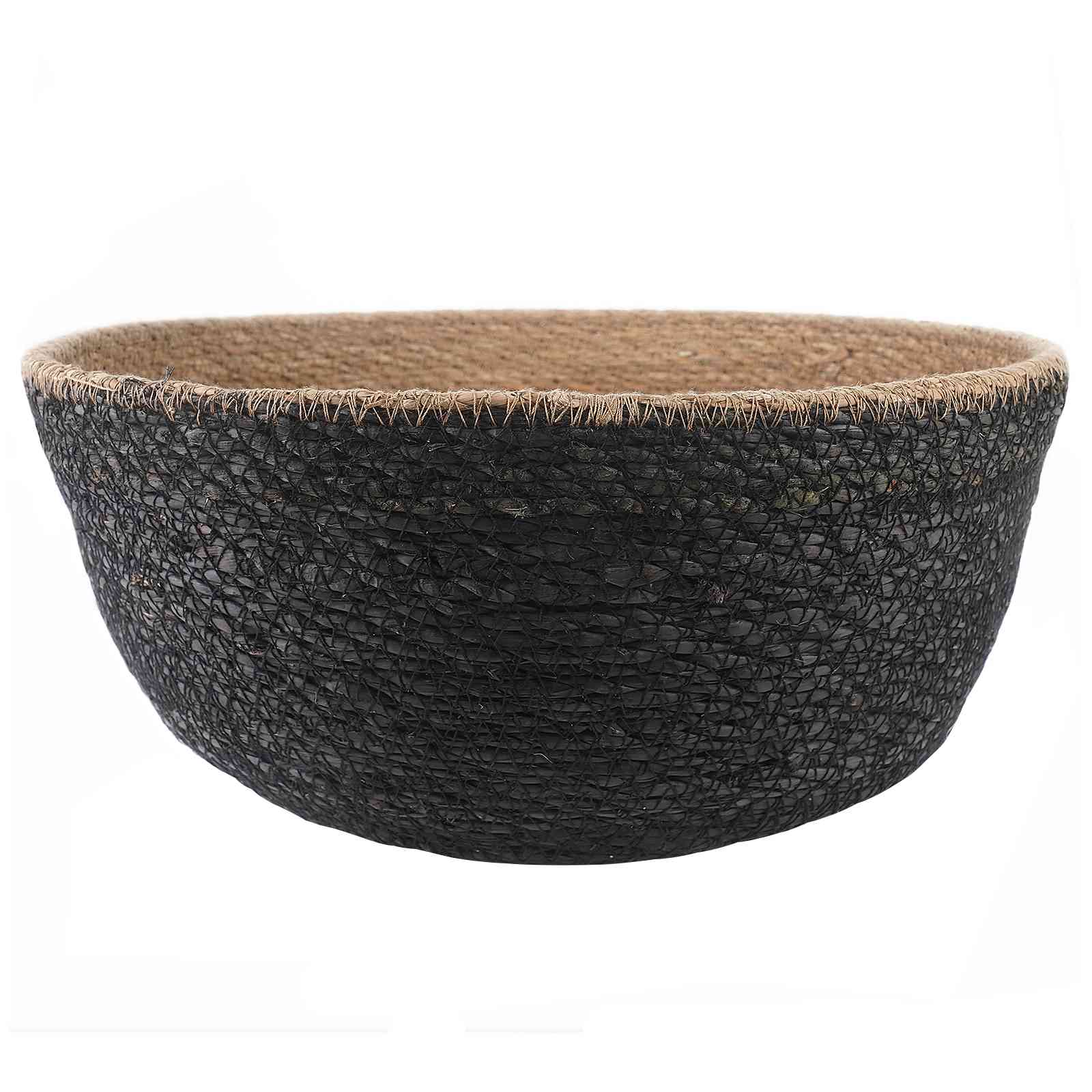 vidaXL Γλάστρα με Χερούλια 2 τμχ. Μαύρο Ø 45 x 36 cm 100% Θαλασσόχορτο - Image 3