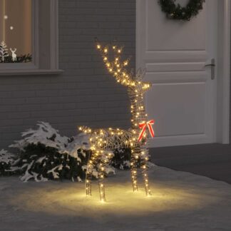 vidaXL 3D Ελάφι 140 LED Θερμό λευκό 70 x 41 x 128 εκ Ρατάν