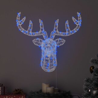 vidaXL Κεφάλι Ελαφιού 140 LED Μπλε 68 x 36,5 x 62,5 εκ Ακρυλικό