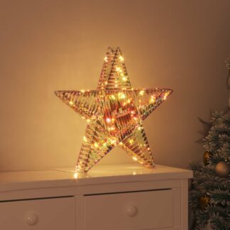 vidaXL 3D Αστέρι 50 LED Θερμό λευκό 55 x 52.5 x 9 εκ PET