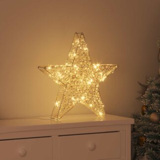 vidaXL 3D Αστέρι 50 LED Θερμό λευκό 55 x 52.5 x 9 εκ PET