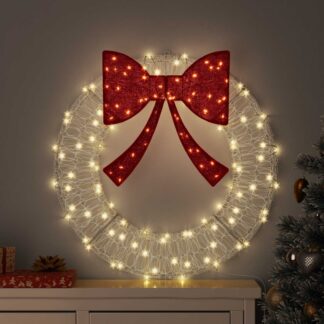 vidaXL Στεφάνι 60 LED Θερμό λευκό 76 x 76 x 8,5 εκ Ακρυλικό